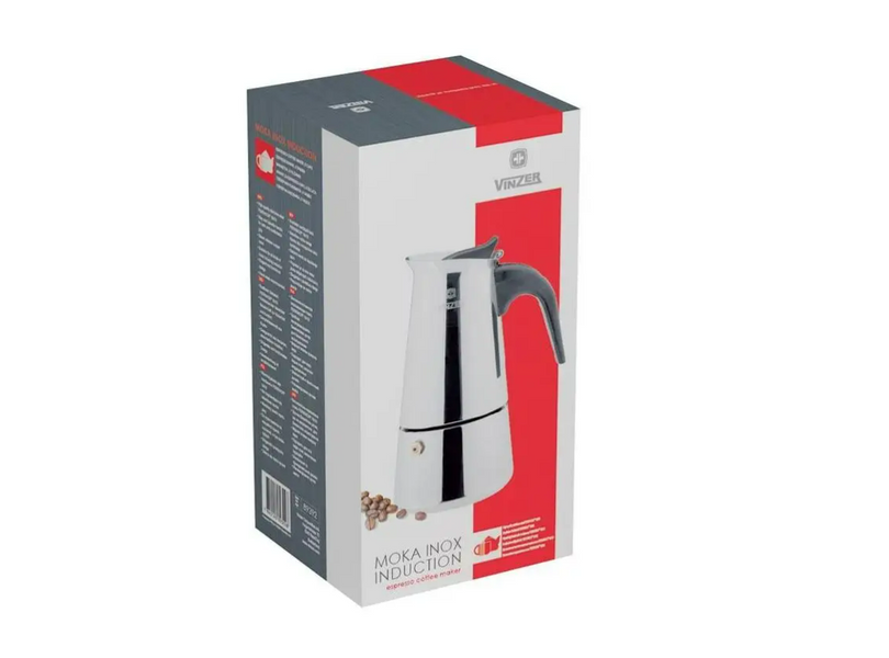 Гейзерна кавоварка 300 мл Vinzer Moka Inox Induction на 6 чашок 50392 фото