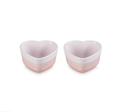 Набор из 2 форм для запекания Le Creuset Heart 300 мл Shell Pink 79082307770000 фото