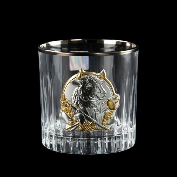 Набор стаканов для виски Boss Crystal Leader Platinum с серебряными, золотыми и платиновыми накладками BCR6PL/ST фото