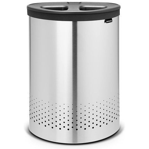 Кошик для білизни Brabantia Laundry Bin Matt Steel 55 л з двома відділеннями 105029 фото