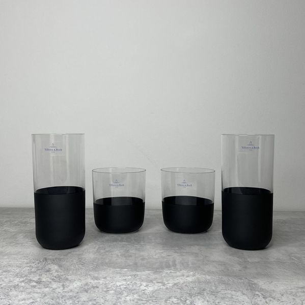 Набор из 4 стаканов для виски Villeroy & Boch Manufacture Rock 250 мл черный 1137988250 фото