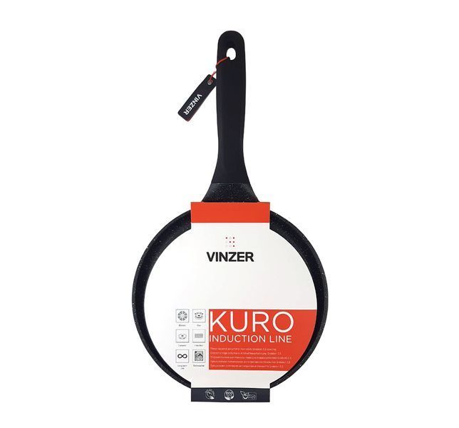 Сковорідка для млинців Vinzer Kuro Induction Line 24 см чорна 50423 фото
