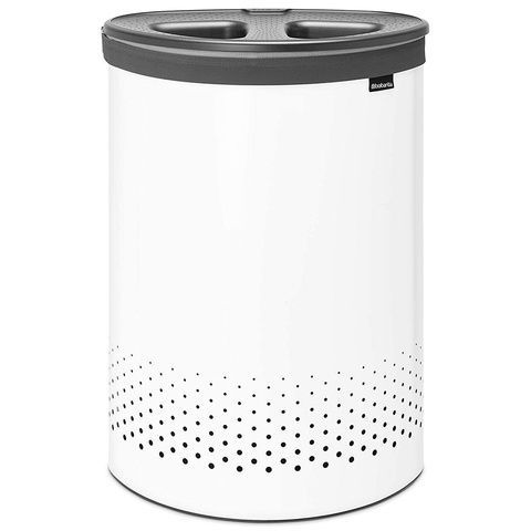Кошик для білизни Brabantia Laundry Bin White 55 л з двома відділеннями 304903 фото