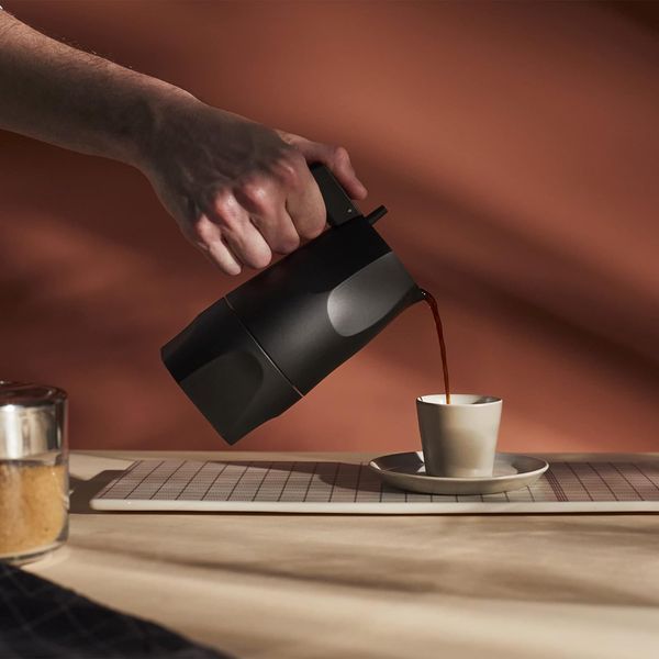 Гейзерна кавоварка 150 мл Alessi Ossidiana на 3 чашки чорна MT38BLACK фото