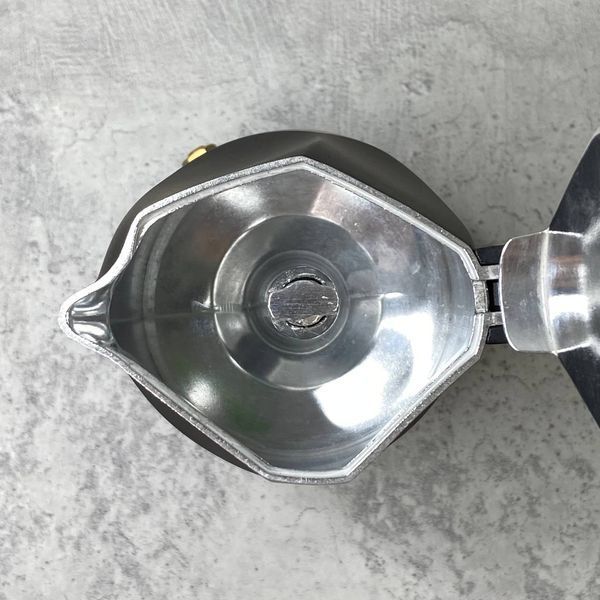 Гейзерна кавоварка 150 мл Alessi Ossidiana на 3 чашки чорна MT38BLACK фото