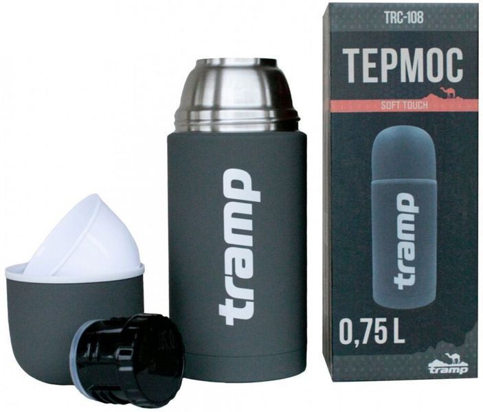 Термос Tramp Soft Touch 0,75 л сірий TRC-108-grey фото