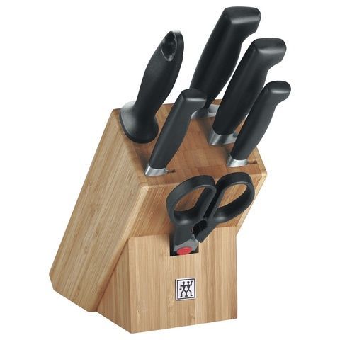 Набор ножей Zwilling Four Star 7 предметов с подставкой коричневый 35068-002-0 фото