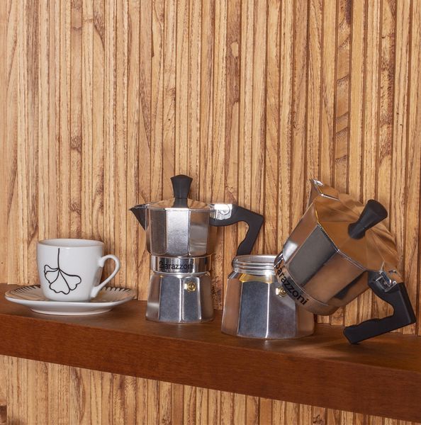 Гейзерна кавоварка Barazzoni La Caffettiera на 6 чашок сіра 830005506 фото