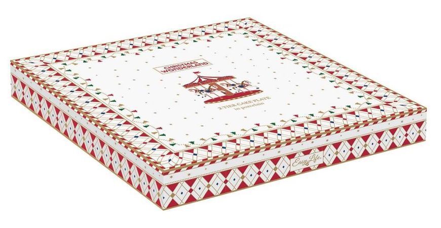 Сервірувальне блюдо 2-х ярусне Easy Life Christmas Wonderland 19х27 см R1105#CHWO фото