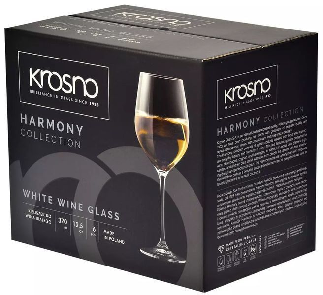 Набір з 6 келихів для білого вина 370 мл Krosno Harmony F579270037006250 фото