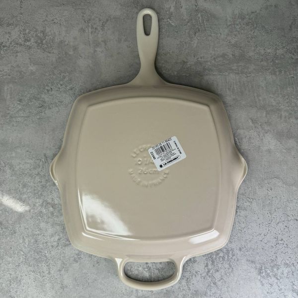 Сковорідка-гриль Le Creuset Signature 26 см чавунна квадратна Meringue 20183267160422 фото