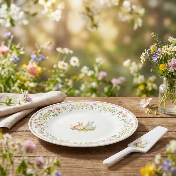 Блюдо для торта Easy Life Happy Easter 32 см з лопаткою 8001544162065 фото