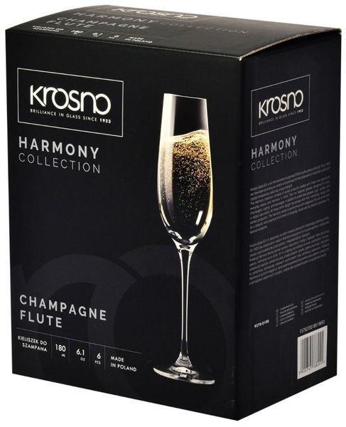Набір з 6 келихів для шампанського 180 мл Krosno Harmony F579270018019850 фото
