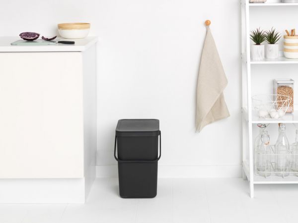 Ведро мусорное Brabantia Sort&Go 25 л серое 129940 фото