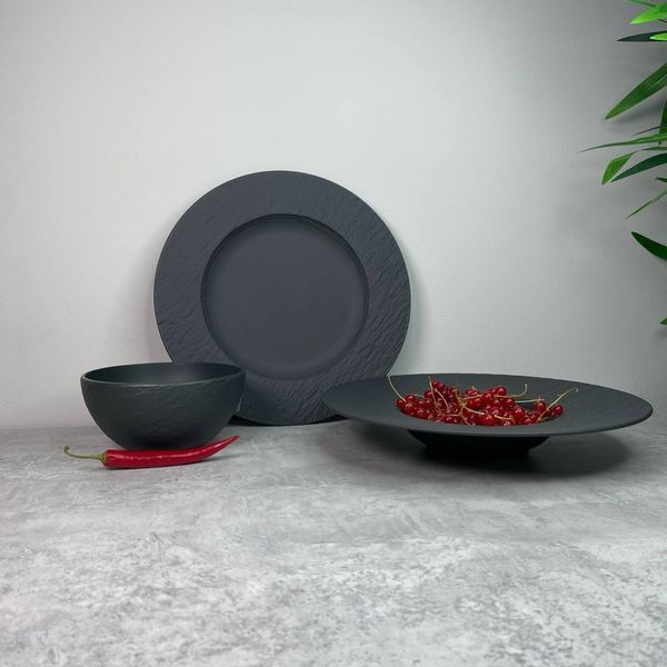 Столовий сервіз Villeroy & Boch Manufacture Rock 6 предметів 2 персони чорний 1042398950 фото