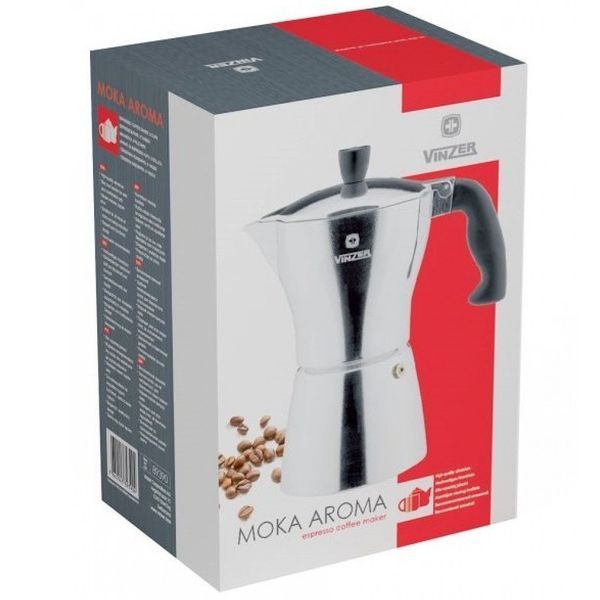 Гейзерна кавоварка 360 мл Vinzer Moka Aroma на 9 чашок 89390 фото